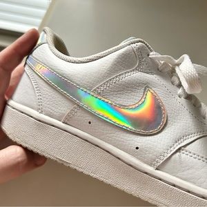 Nike Court Vision - size 9.5 - white and holographic